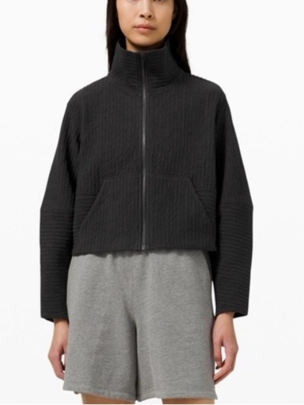 lululemon athletica Black Cropped Textured Jacket Size XS/S